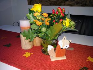 Tischdekoration mit Fuchs